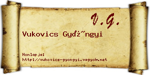 Vukovics Gyöngyi névjegykártya