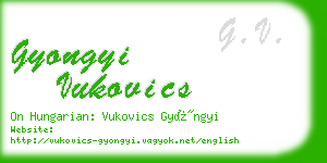 gyongyi vukovics business card